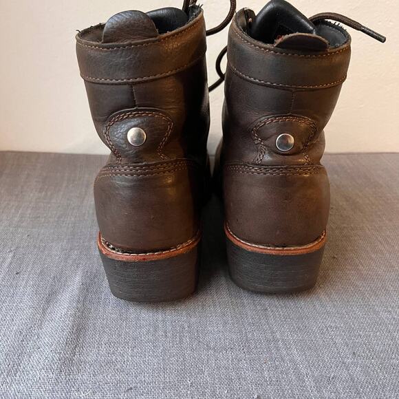 WORX by Red Wing Shoes Womens 6.5M Brown Leather Work Boots Safety Steel Toe - Picture 7 of 10